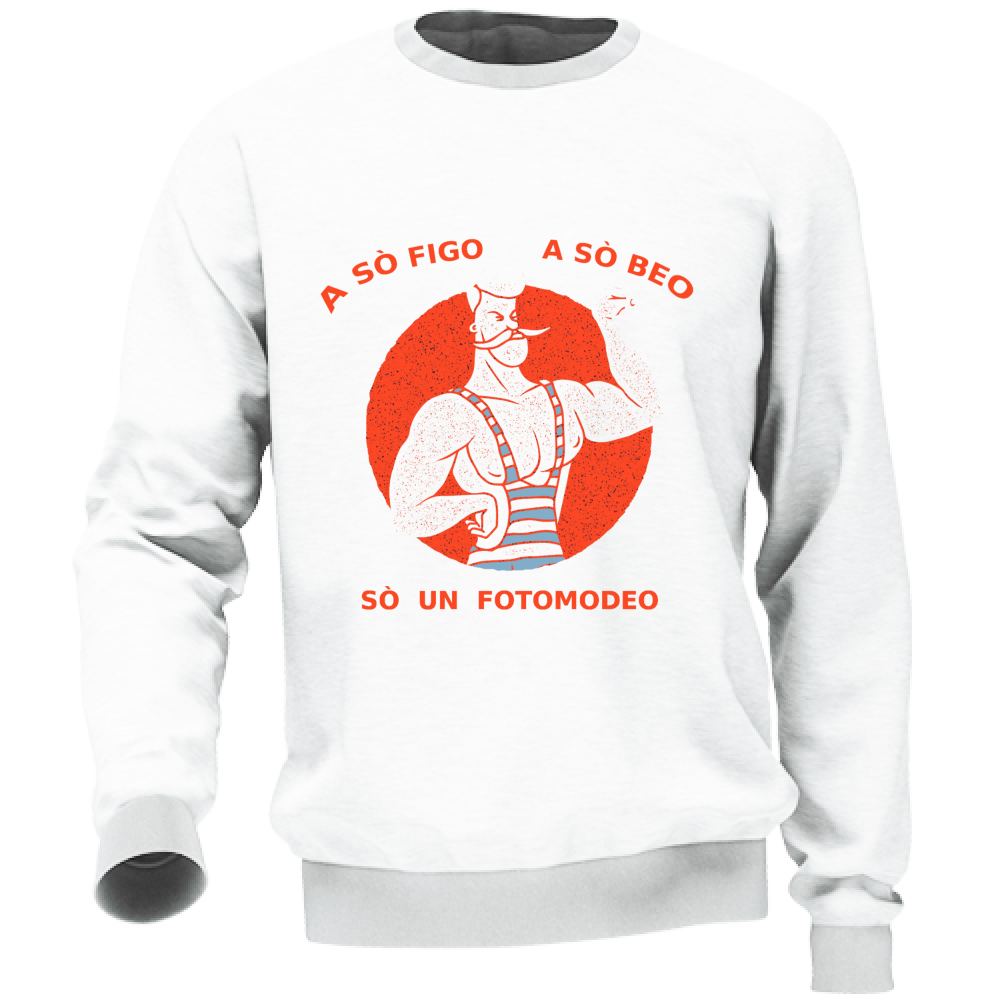 Felpa Maglia Uomo Fotomodeo humor Veneto colori vari Cotone