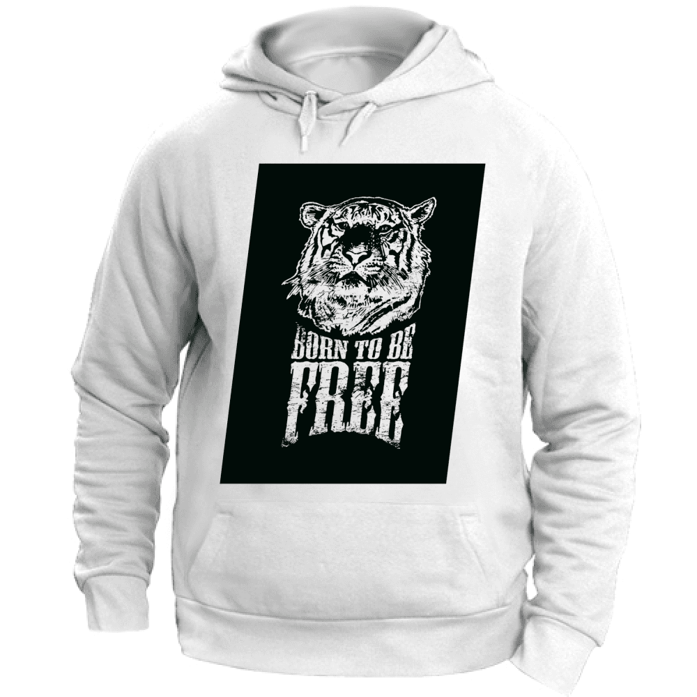 Felpa Maglia Uomo cappuccio Sport Tigre bianco
