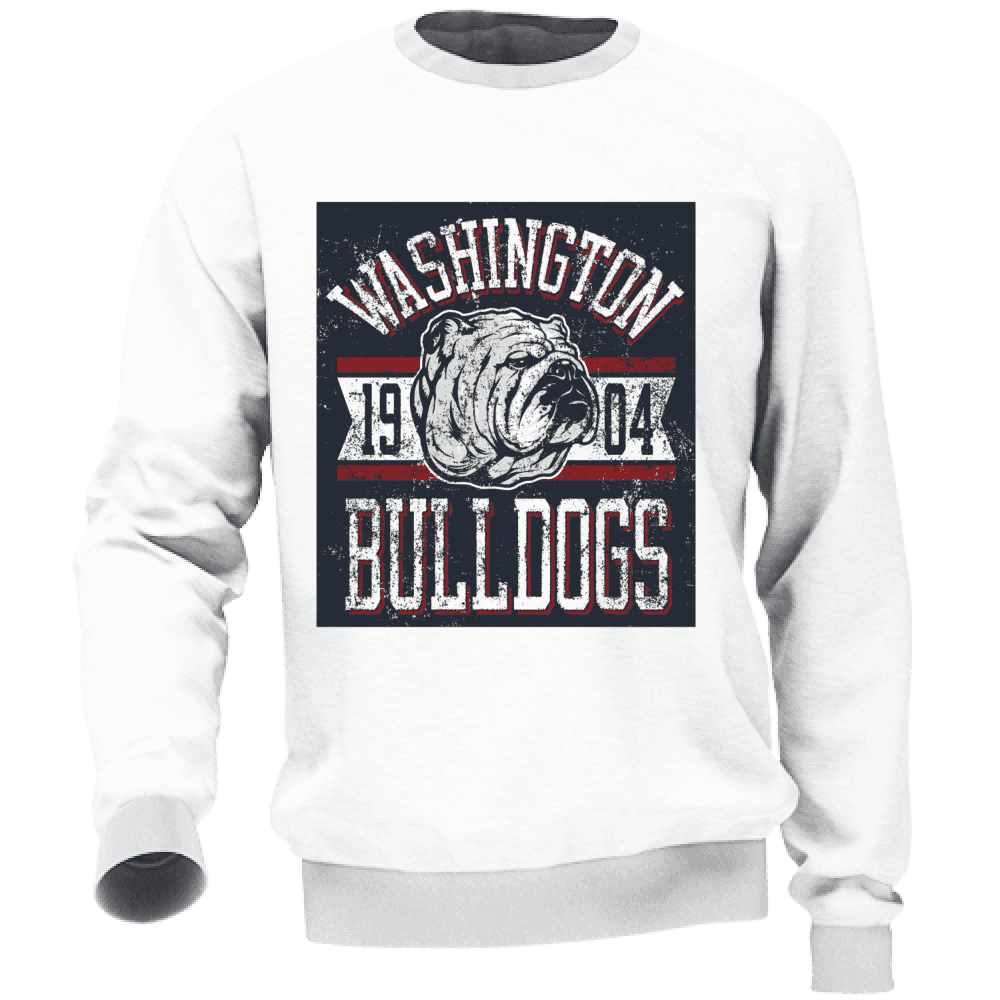 Felpa Maglia Uomo Sport Bulldog Casual bianco