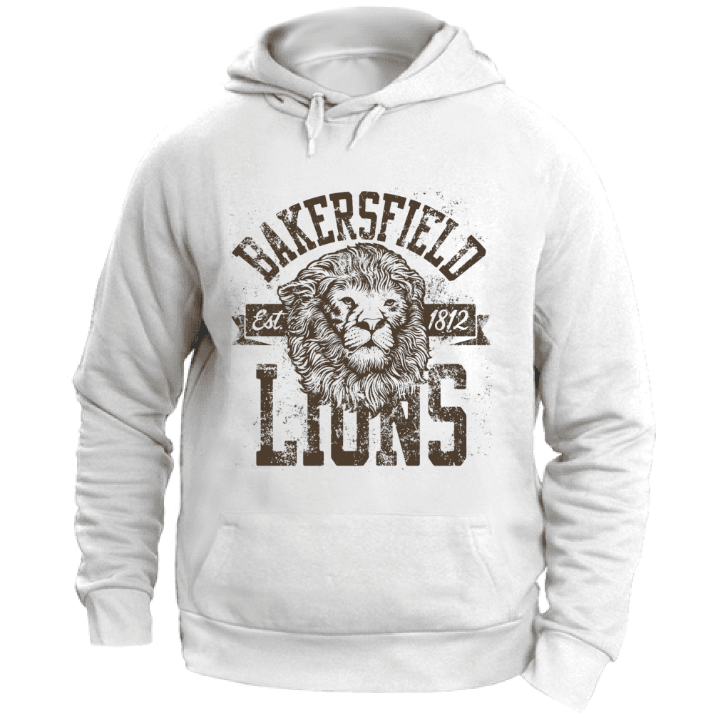 Felpa Maglia Uomo cappuccio Sport Leone Lion bianco