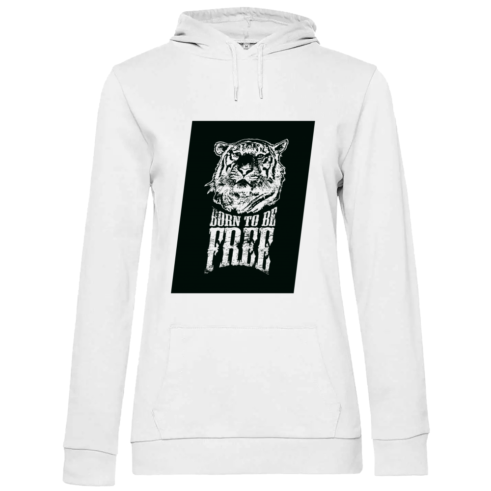 Felpa Maglia Cotone Donna Con Cappuccio Zip Lunga personalizzata tema libertà