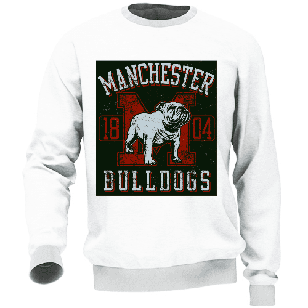 Felpa Uomo Invernale no Zip Senza Cappuccio Maglione sport Bulldogs