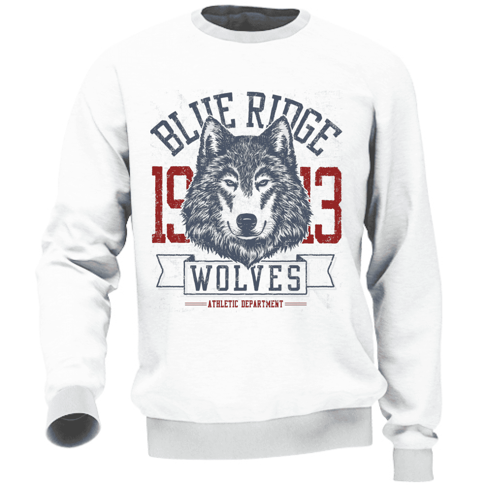 Felpa Maglia Uomo Wolves Lupo Casual Cotone