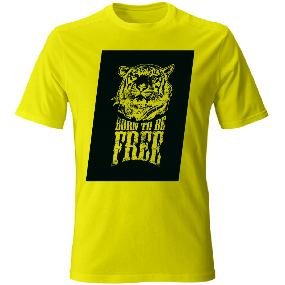 T-Shirt maglia maglietta Uomo manica corta vari colori cotone Tigre Libertà