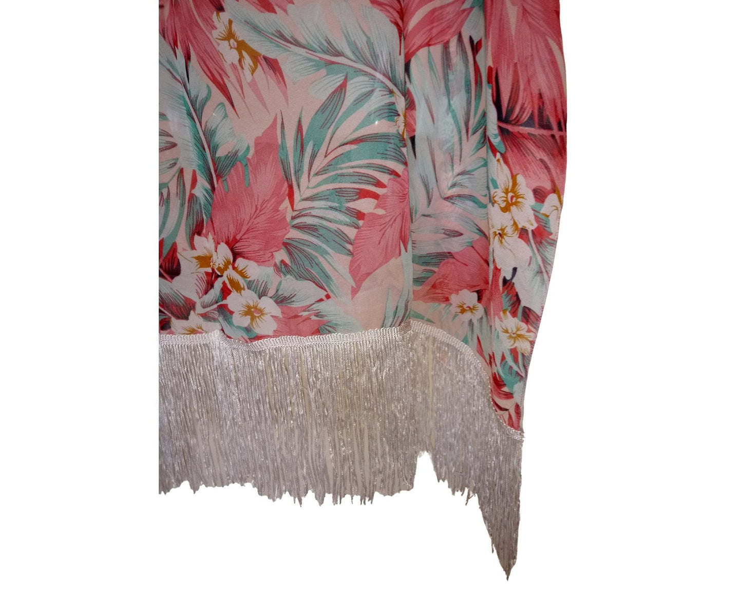 Caftano copricostume kaftano maglia tunica estivo donna rosa verde dettaglio