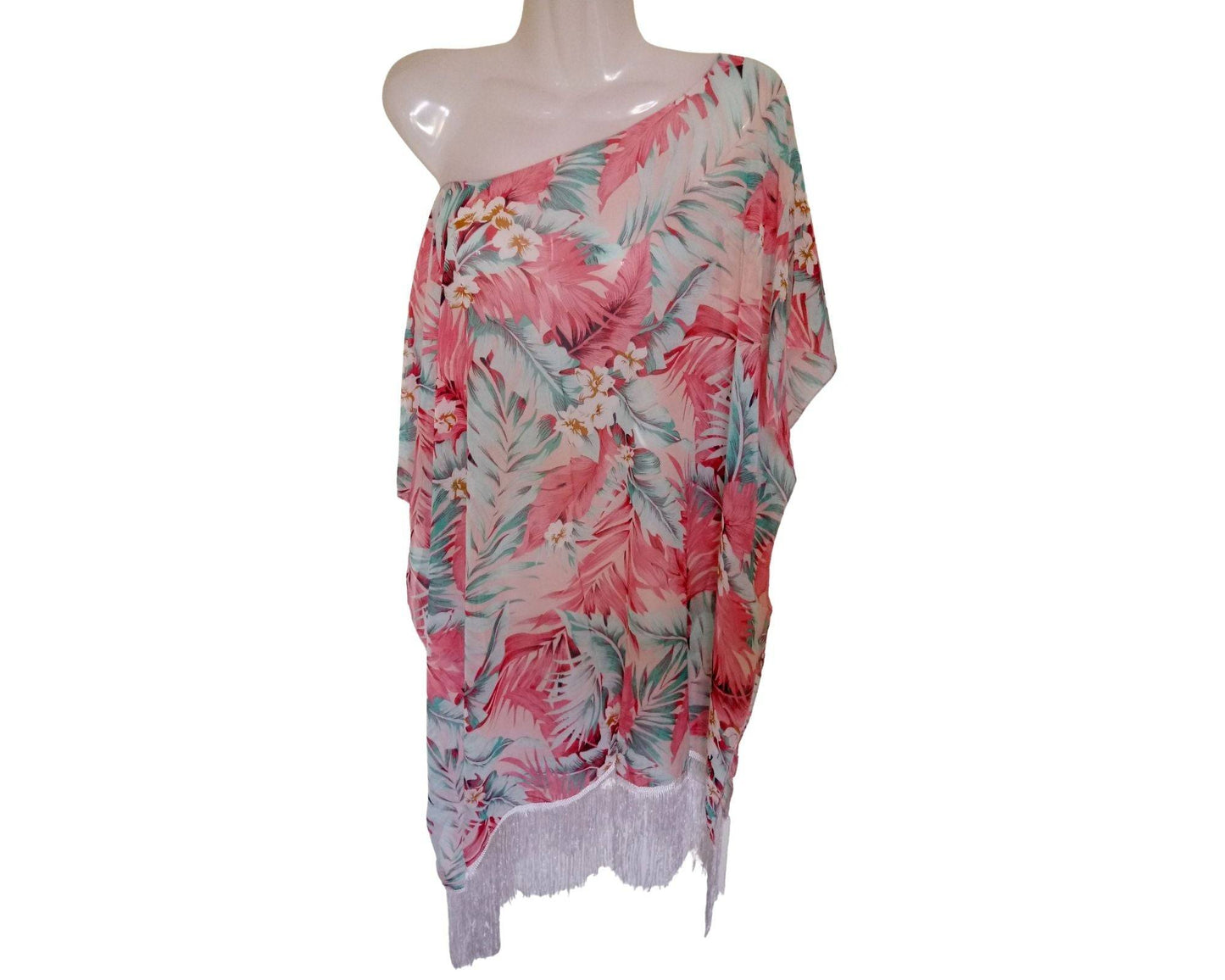 Caftano copricostume kaftano maglia tunica estivo donna rosa verde