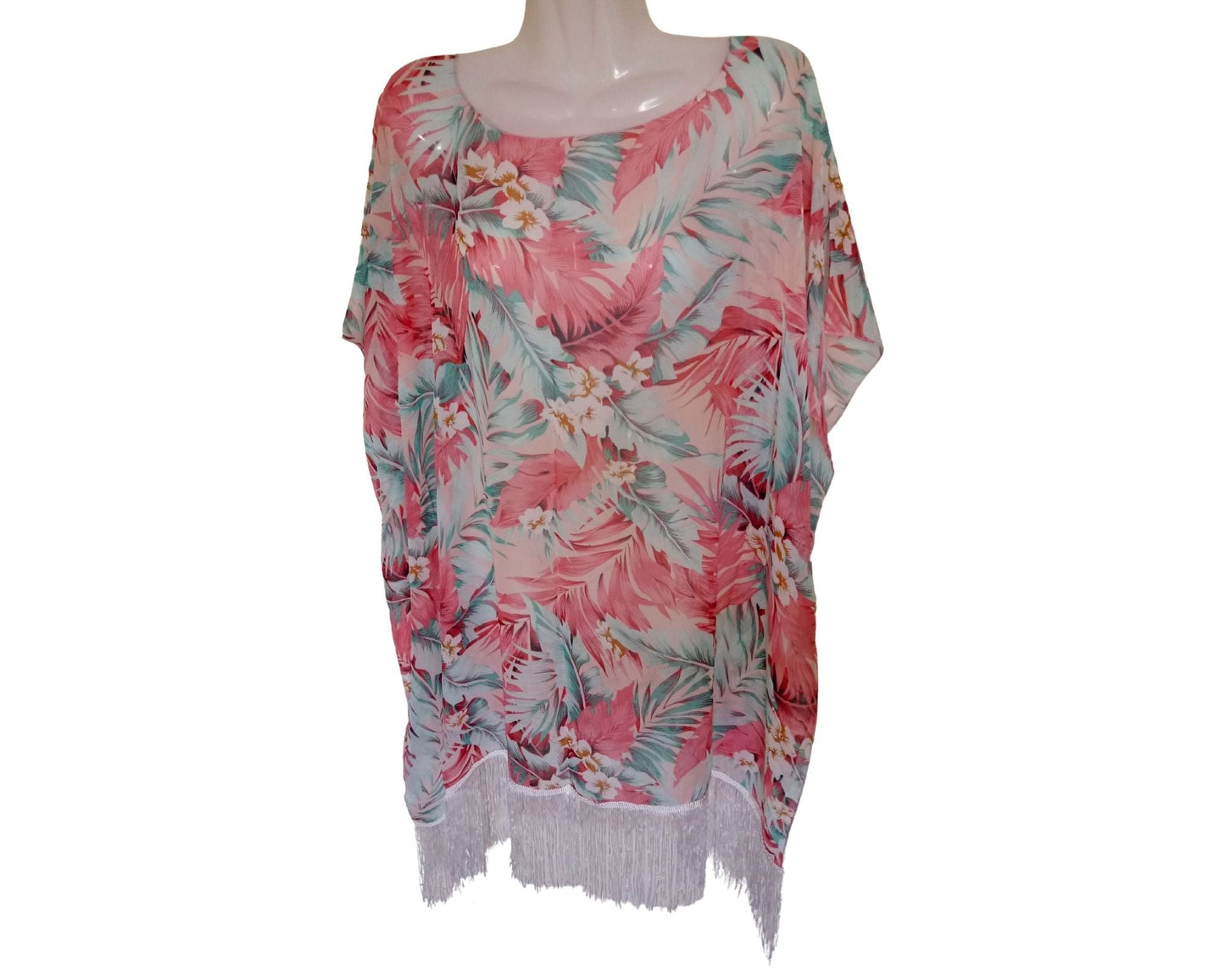 Caftano copricostume kaftano maglia tunica estivo donna rosa verde 1