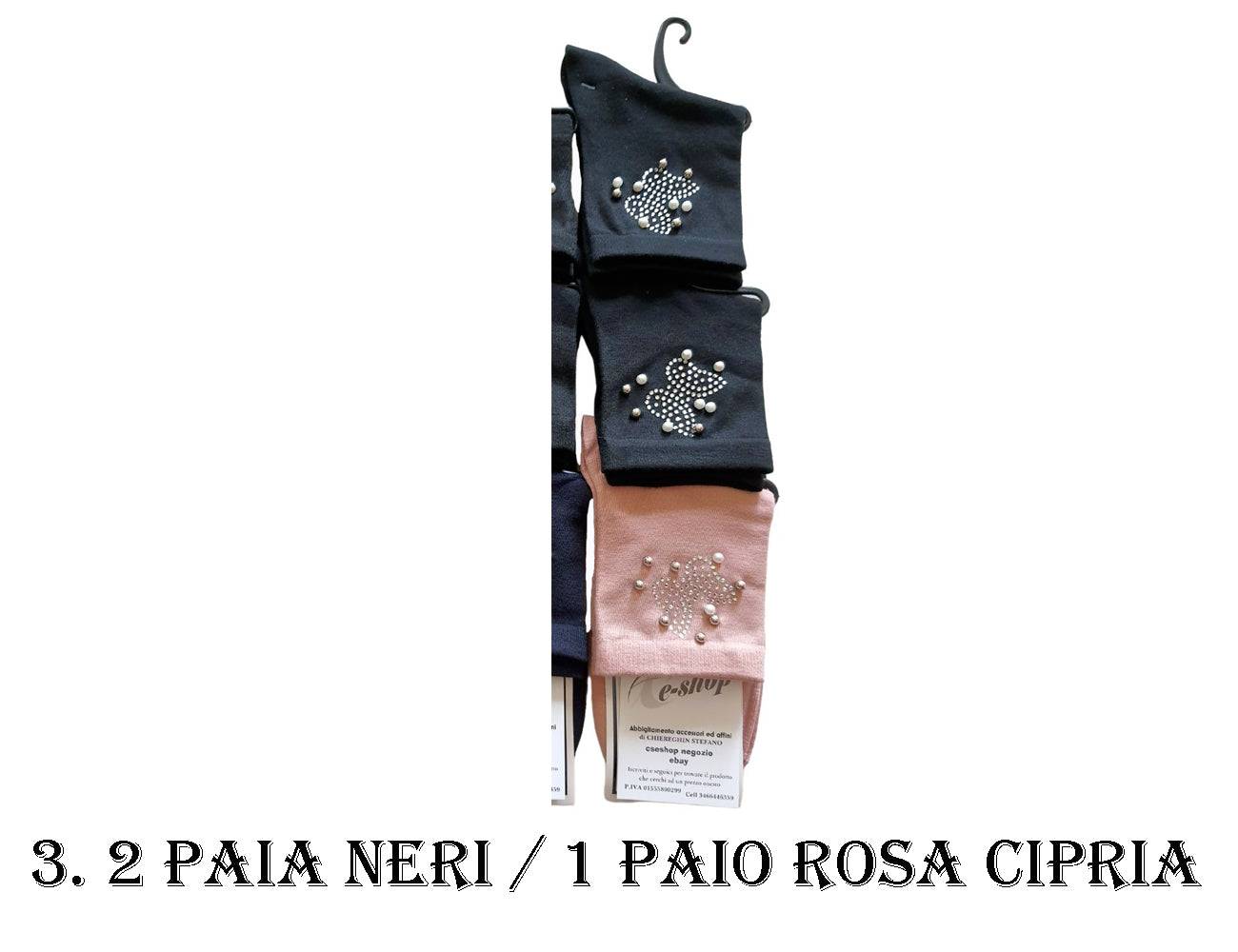 Calze Calzini Donna decorati Colorati Cotone Farfalla selezione 3