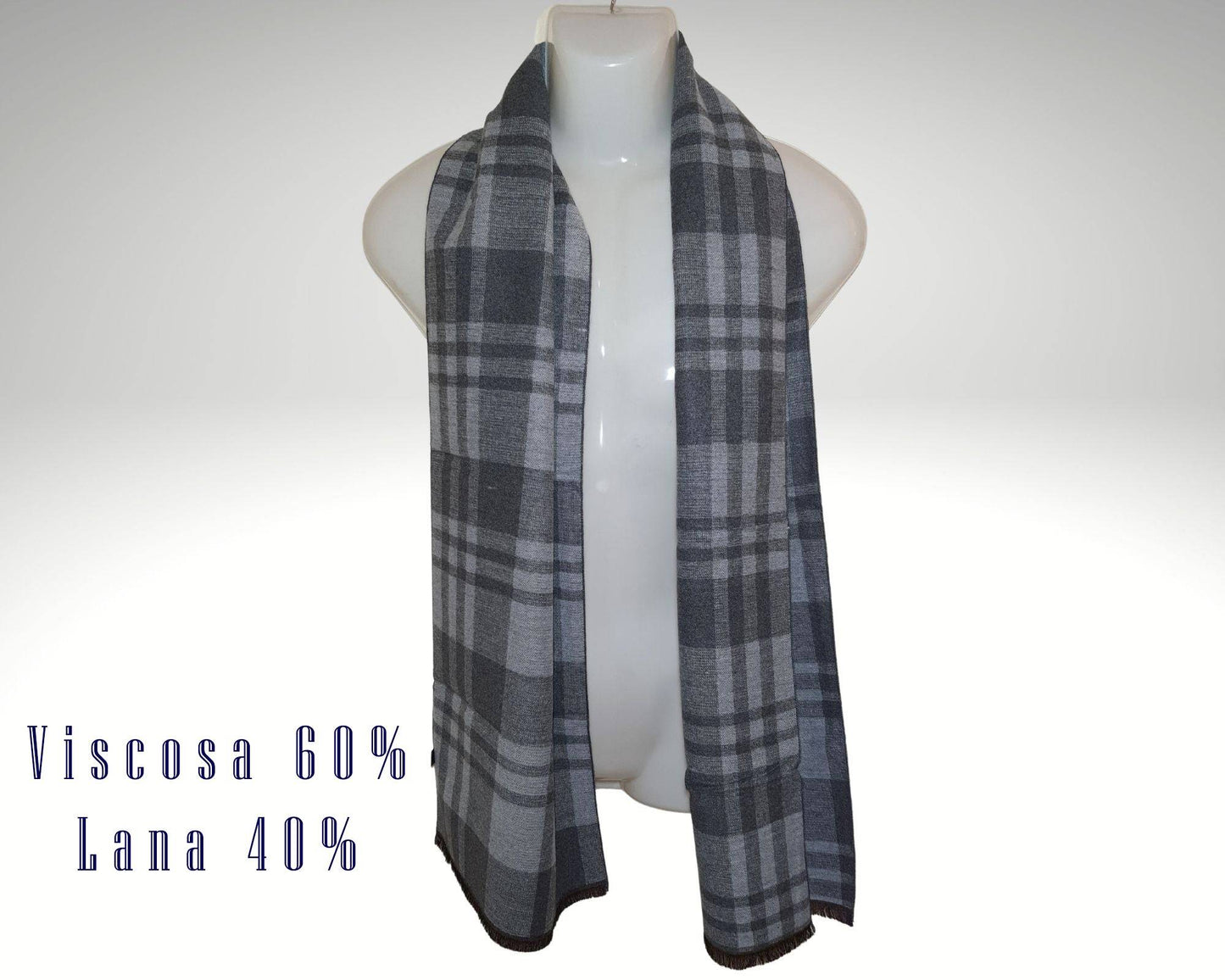 Sciarpa Pashmina Unisex Uomo Donna Viscosa Misto Lana