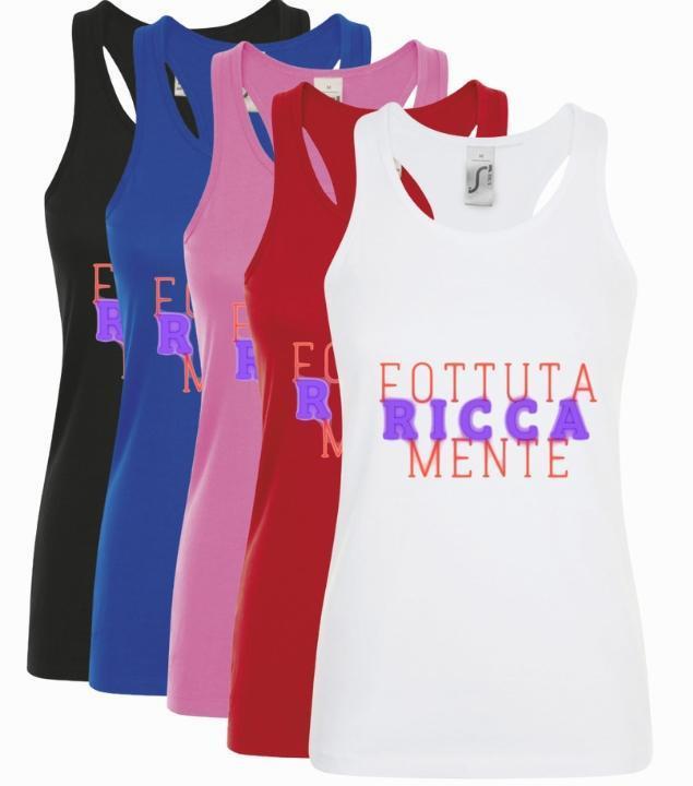Canotta canottiera senza maniche Donna in tema Ricca Umorismo.