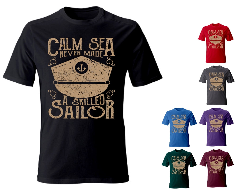 Tshirt maglietta Uomo manica corta vari colori cotone Calm Sea Estate