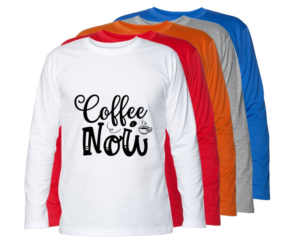 T-Shirt maglietta Uomo cotone jersey manica lunga pausa Caffè