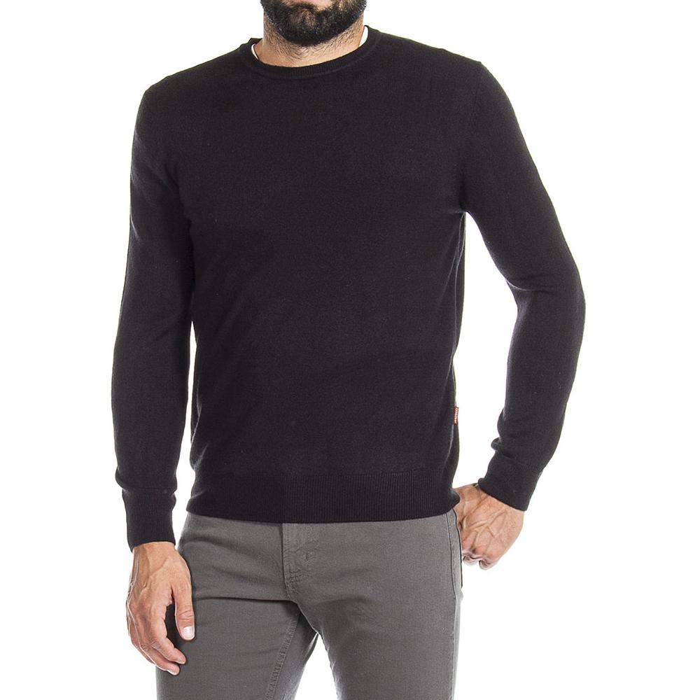 Maglia Maglione Uomo Maglioncino Pullover Invernale girocollo Nero Carrera