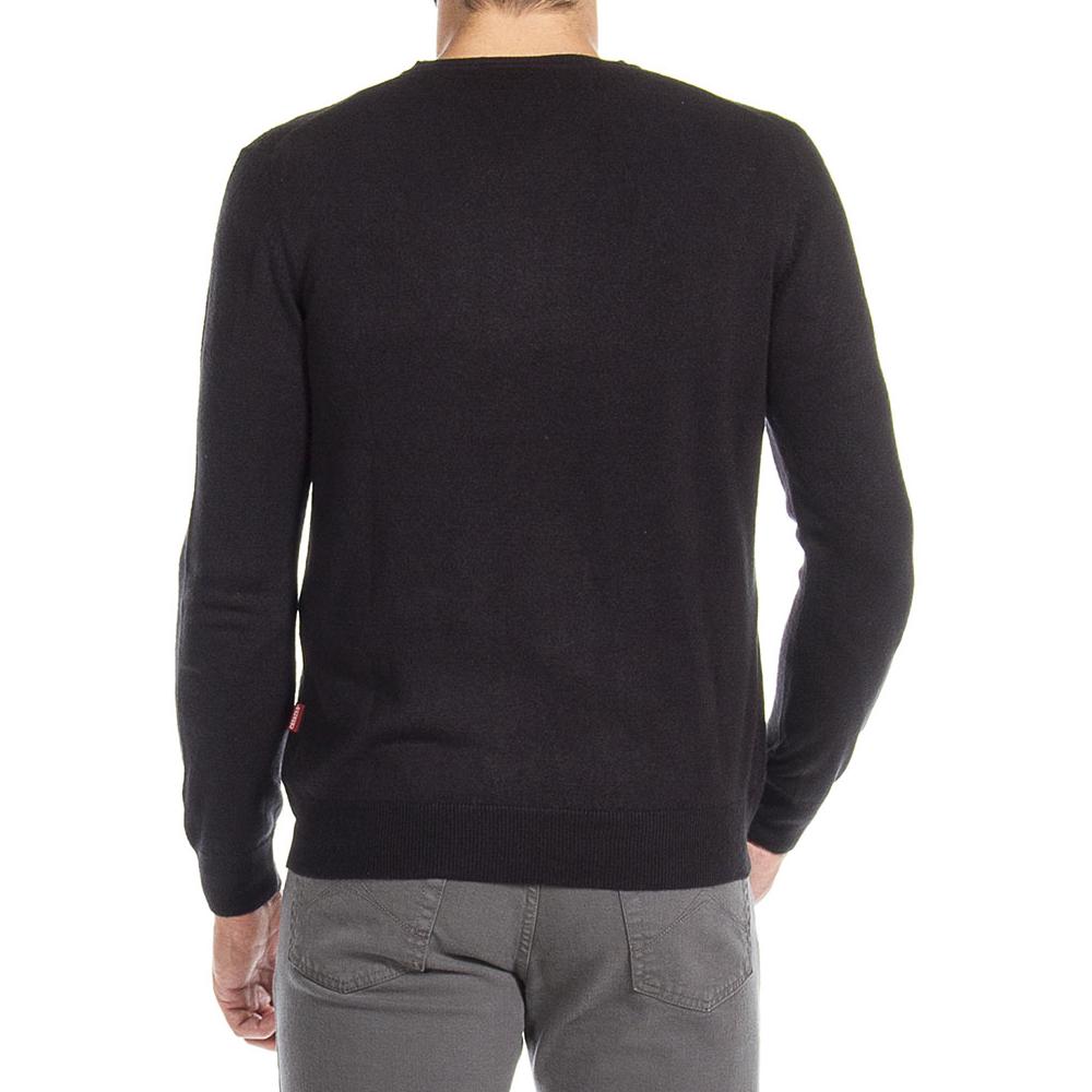 Maglia Maglione Uomo Maglioncino Pullover Invernale girocollo Nero Carrera