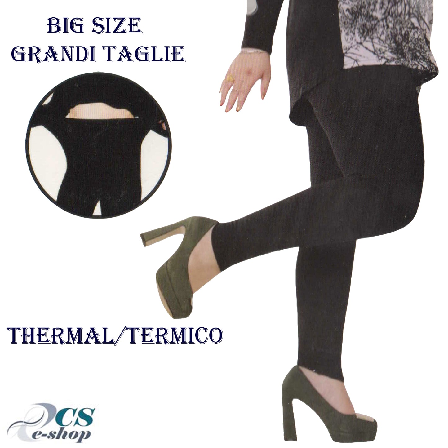 Leggings Fuseaux Donna caldo termico invernale Grandi Big Size taglia Unica