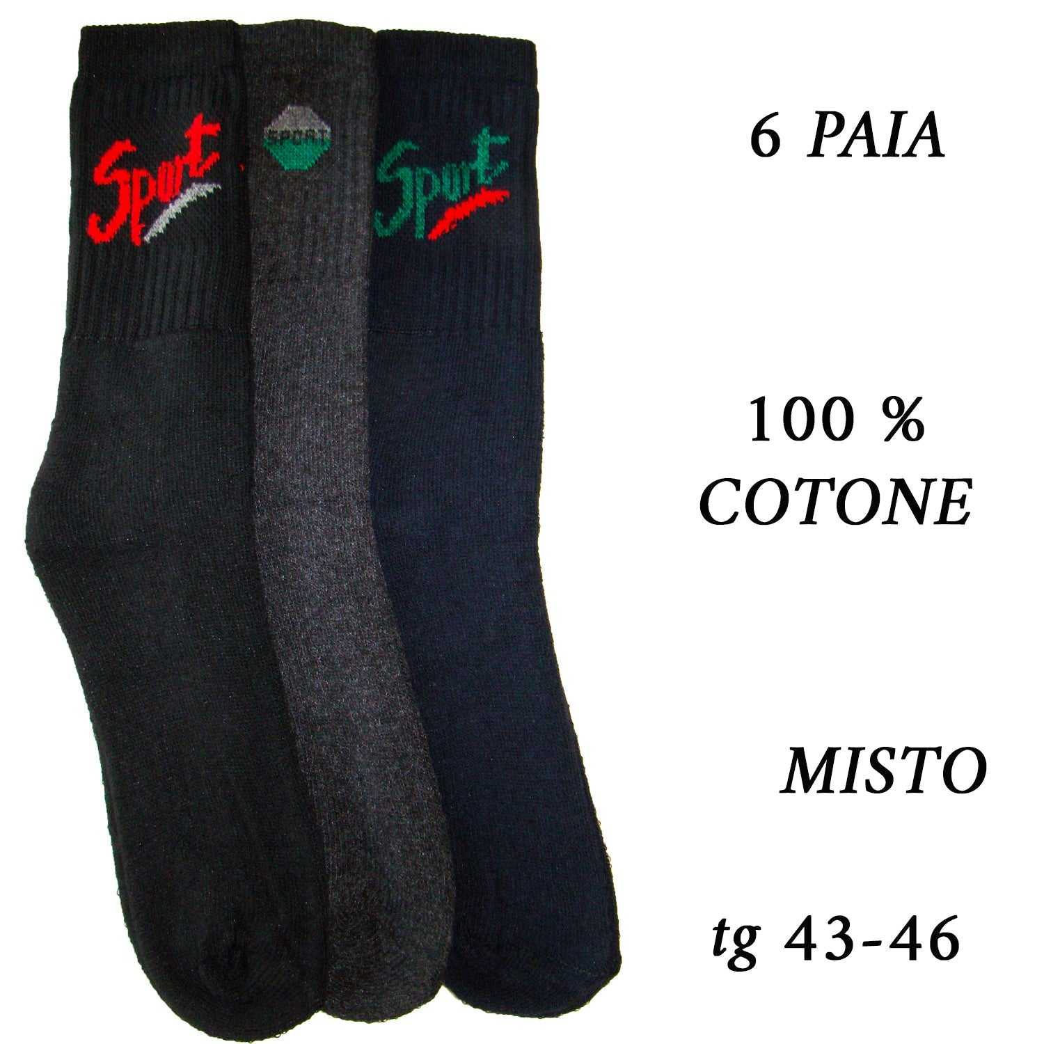 Calzini Calze Uomo Donna Cotone Tennis Sport Elastici misto B