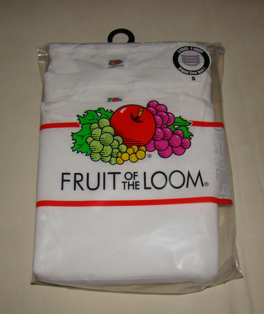 Set 3 T-Shirt Fruit of the Loom cotone originale Bianco