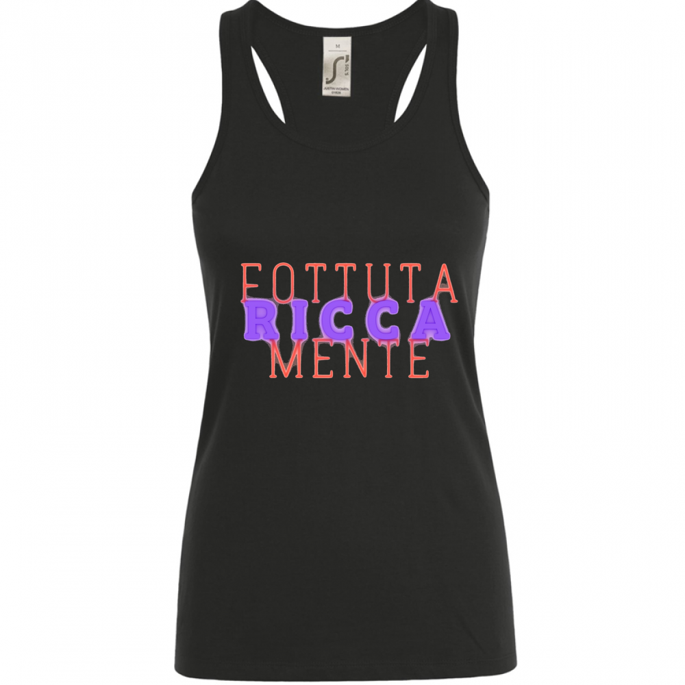 Canotta canottiera senza maniche Donna in tema Ricca Umorismo.