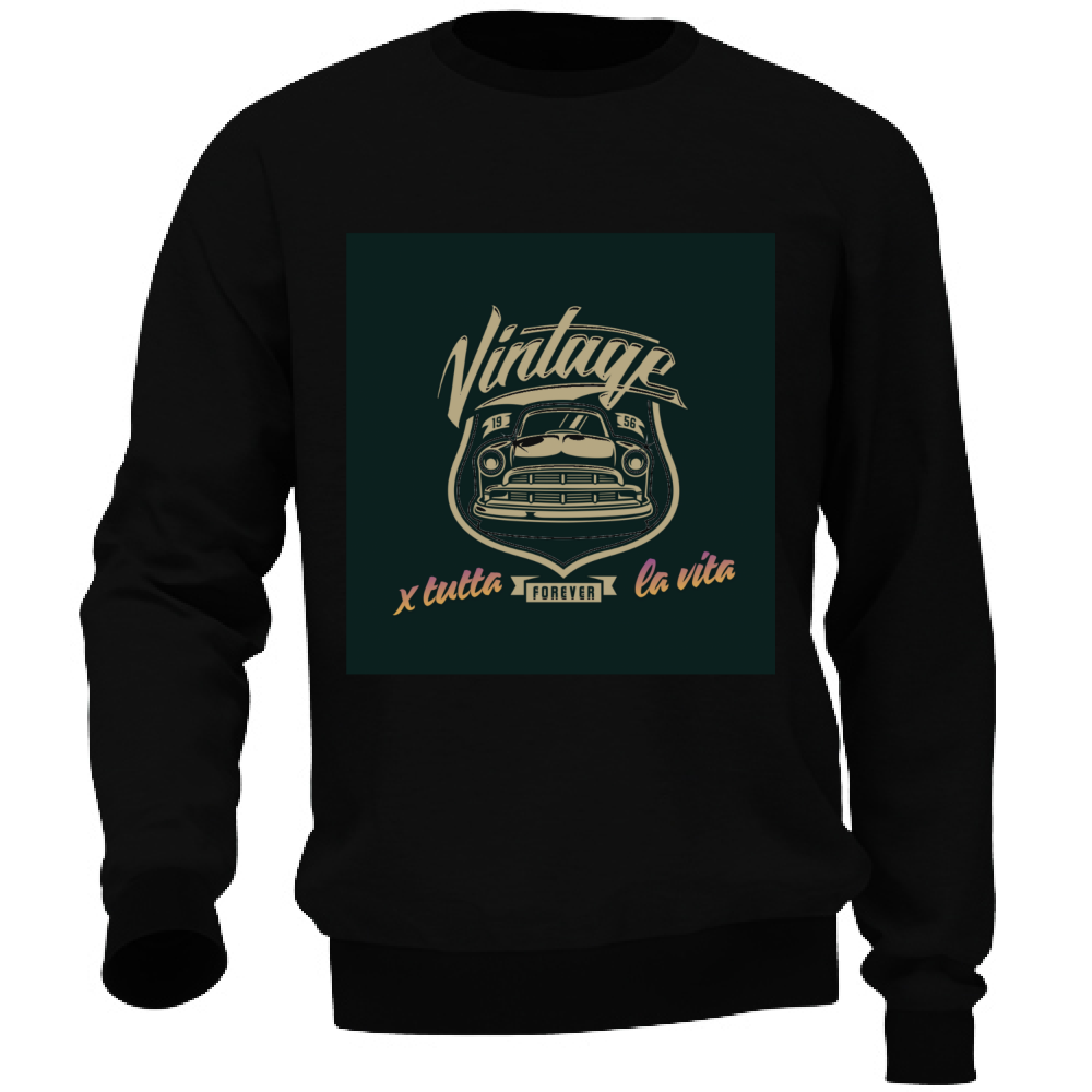 Felpa Uomo no Cappuccio no Tasche Maglia Tuta Casual Cotone Vintage