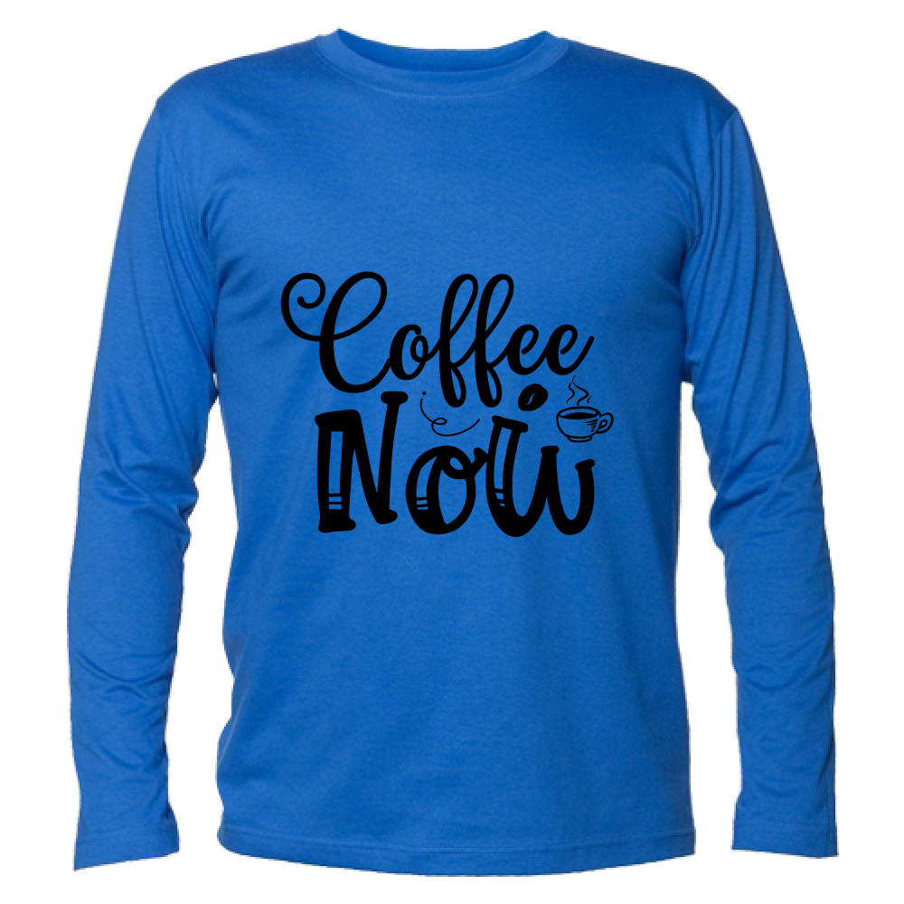 T-Shirt maglietta Uomo cotone jersey manica lunga pausa Caffè