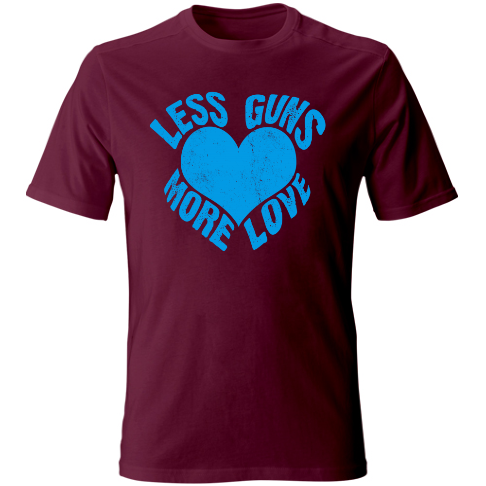 Tshirt a maniche corte in tema Pace and Love bordeaux