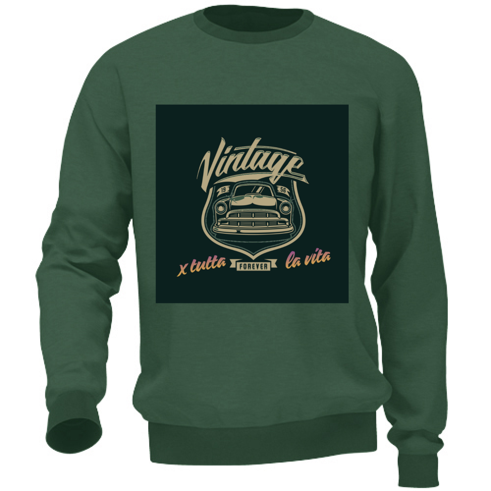 Felpa Uomo no Cappuccio no Tasche Maglia Tuta Casual Cotone Vintage