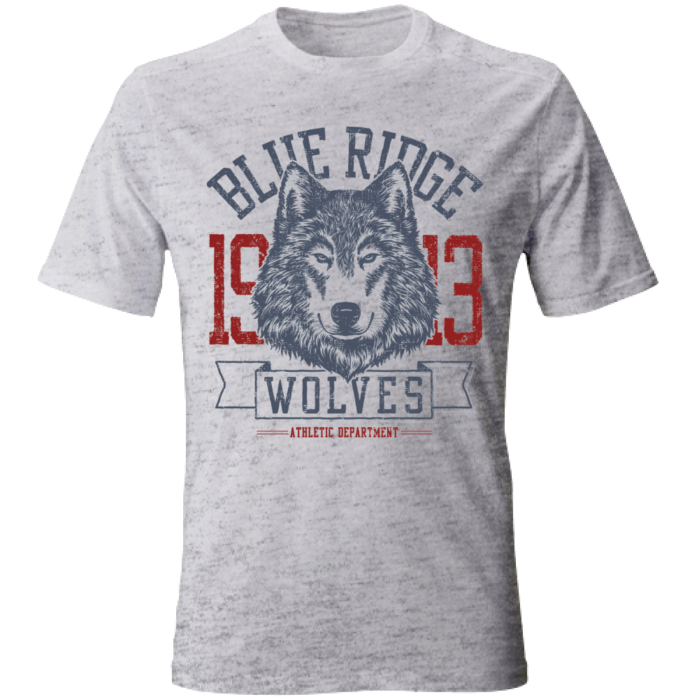 Tshirt Uomo manica corta vari colori cotone Wolves Lupo maglietta greymarble