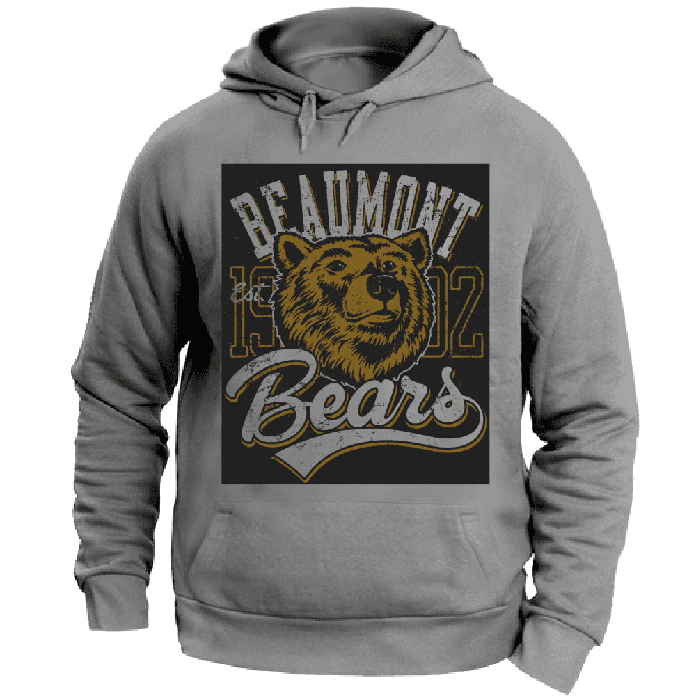 Felpa Maglia Uomo cappuccio Sport Orso grigio