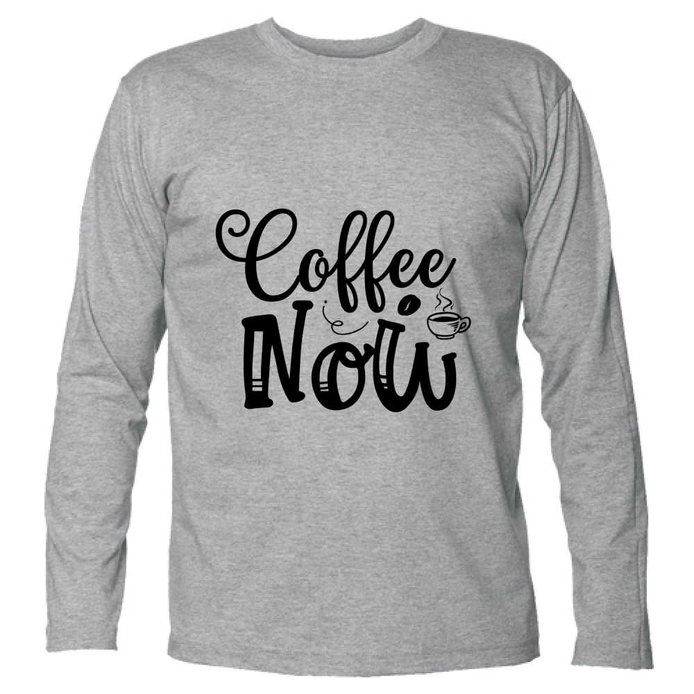 T-Shirt maglietta Uomo cotone jersey manica lunga pausa Caffè