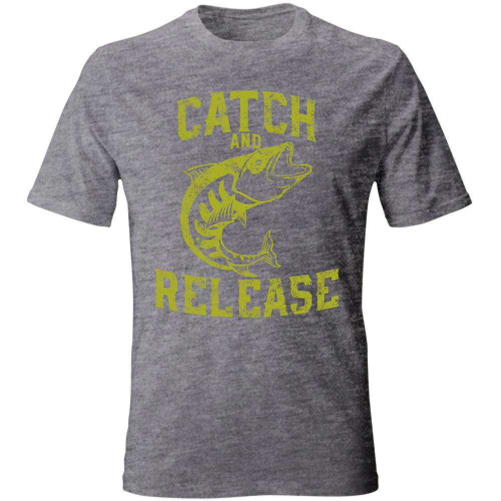 Tshirt maglia maglietta Uomo manica corta vari colori cotone Catch and release heatergrey