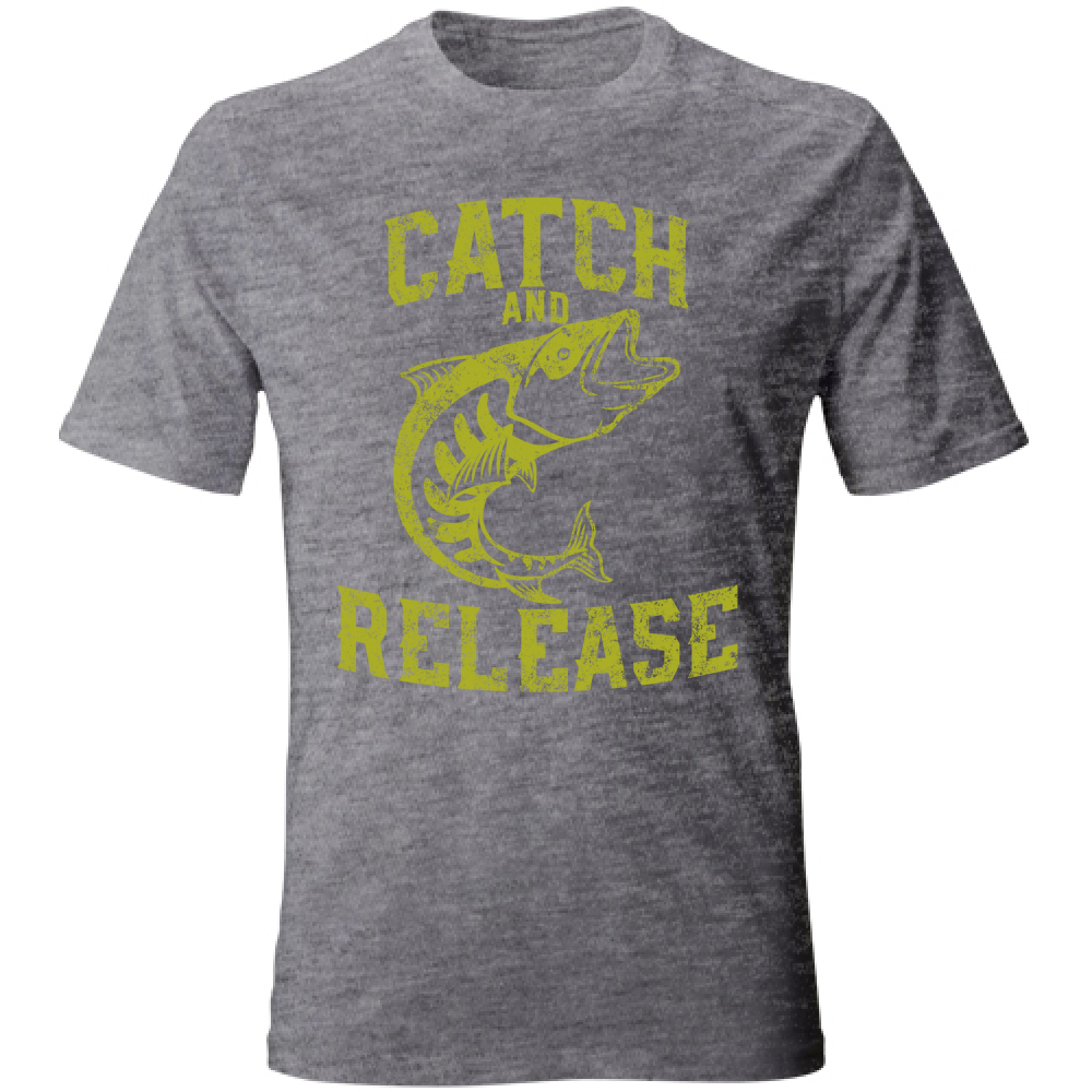Tshirt maglia maglietta heatergrey Uomo manica corta vari colori cotone Catch and release