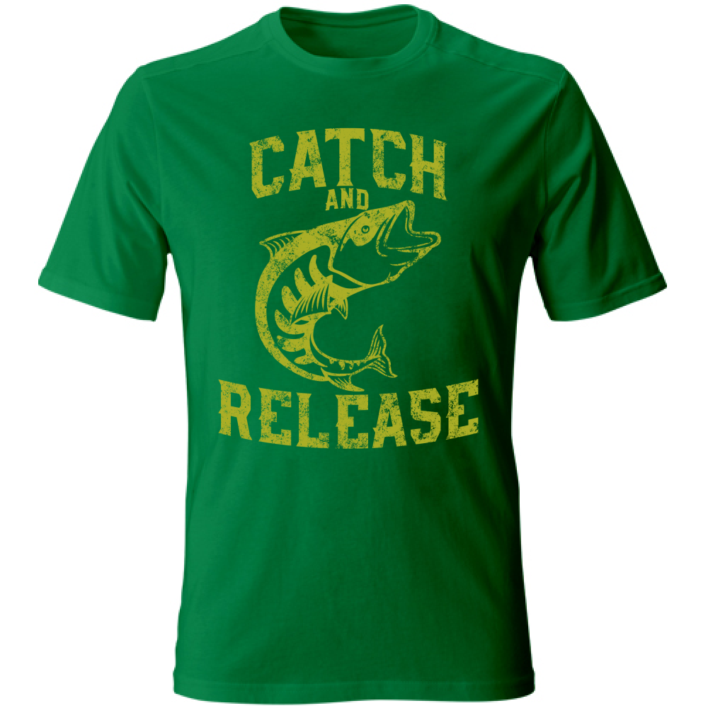 Tshirt maglia maglietta kellygreen Uomo manica corta vari colori cotone Catch and release