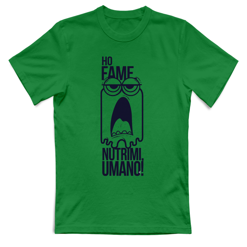 T-Shirt Divertente "Ho Fame, Nutrimi Umano"