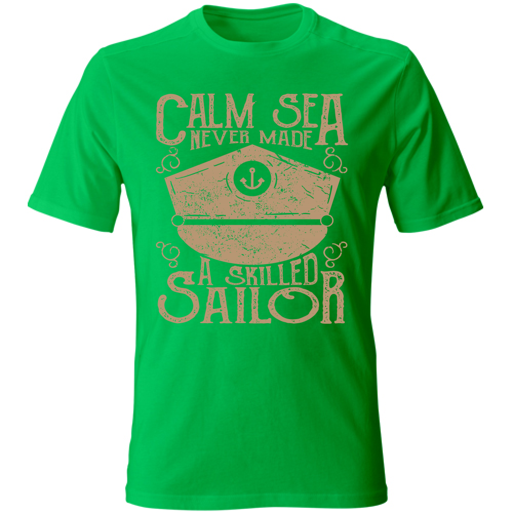 Tshirt maglietta Uomo manica corta vari colori cotone Calm Sea Estate kiwigreen