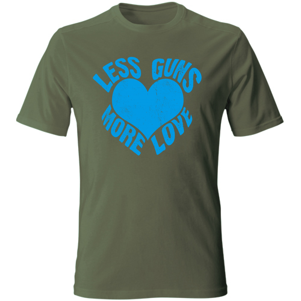 Tshirt a maniche corte in tema Pace and Love Verde militare