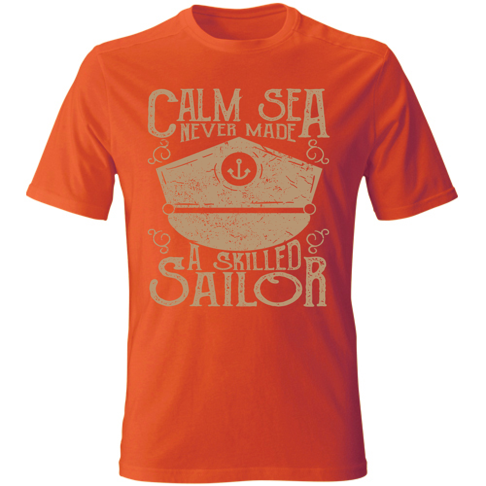 Tshirt maglietta Uomo manica corta vari colori cotone Calm Sea Estate neonorange