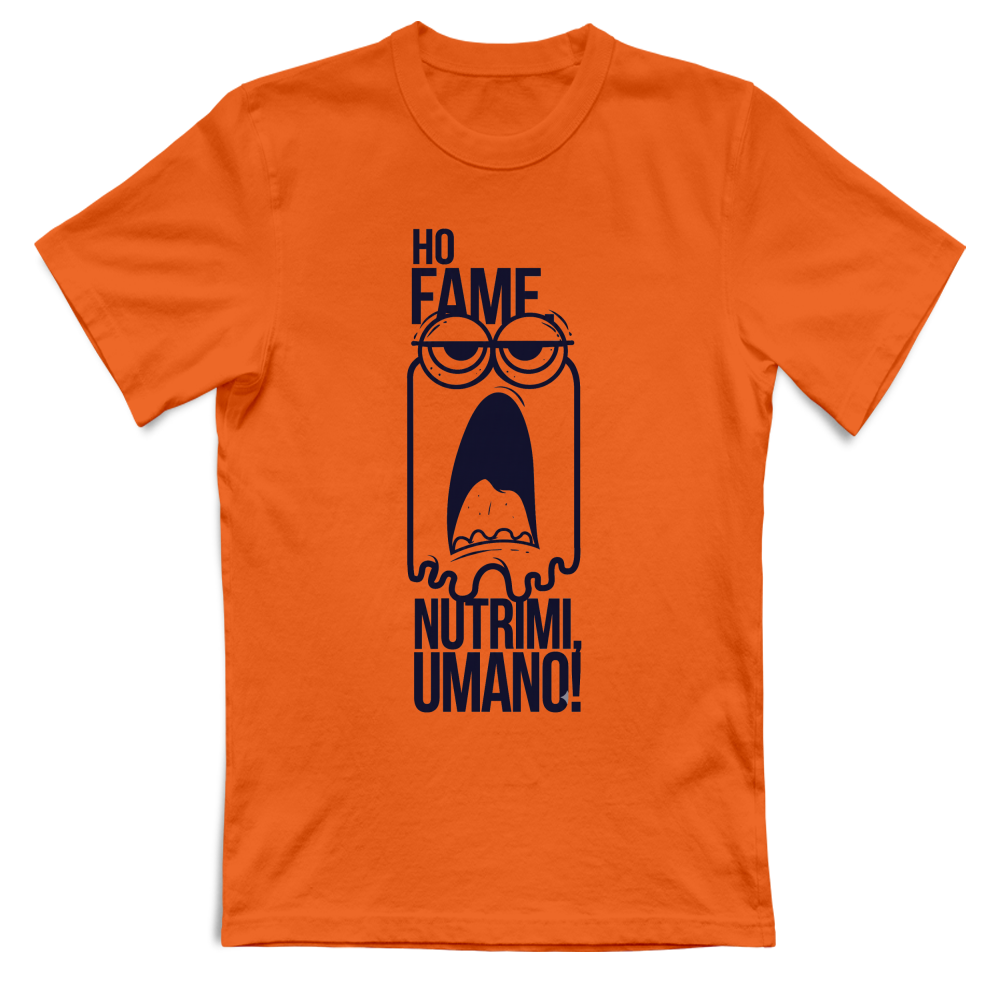 T-Shirt Divertente "Ho Fame, Nutrimi Umano"
