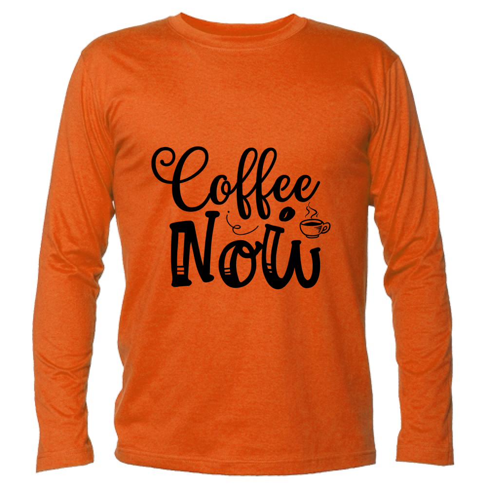 T-Shirt maglietta Uomo cotone jersey manica lunga pausa Caffè