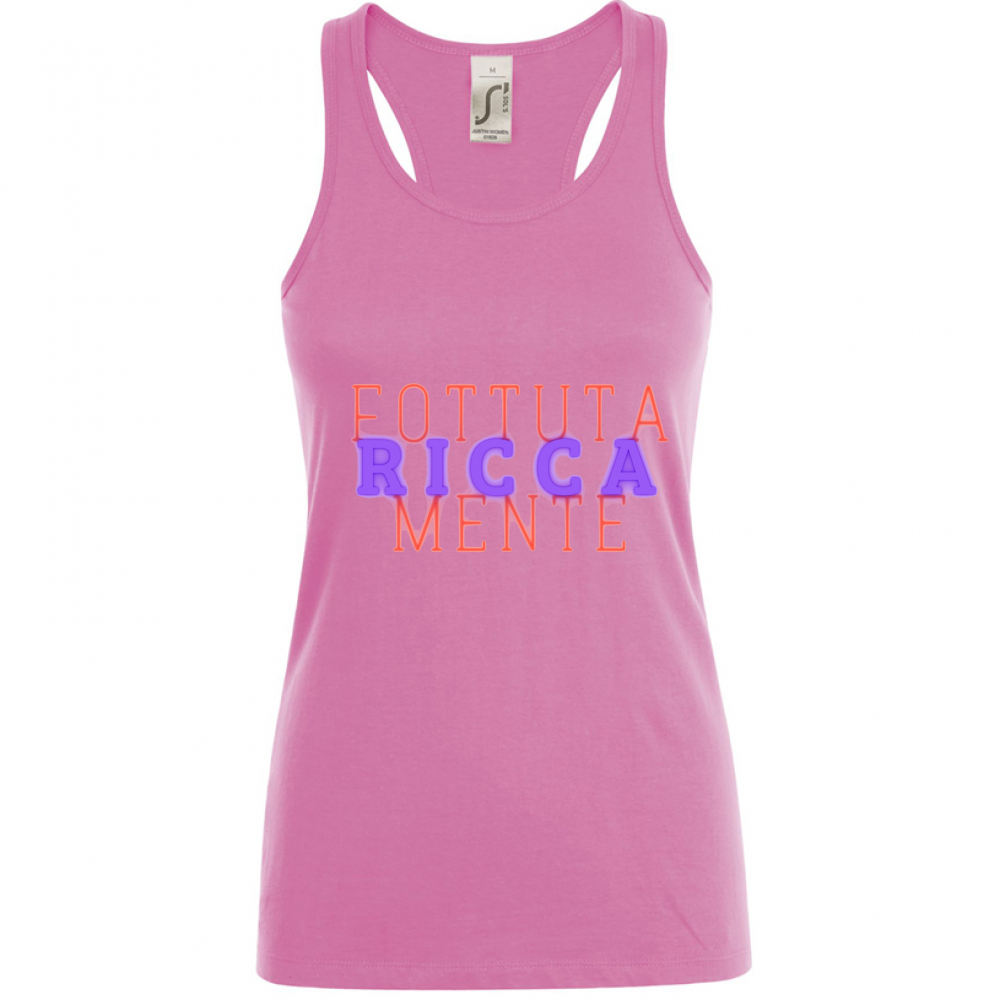 Canotta canottiera senza maniche Donna in tema Ricca Umorismo.