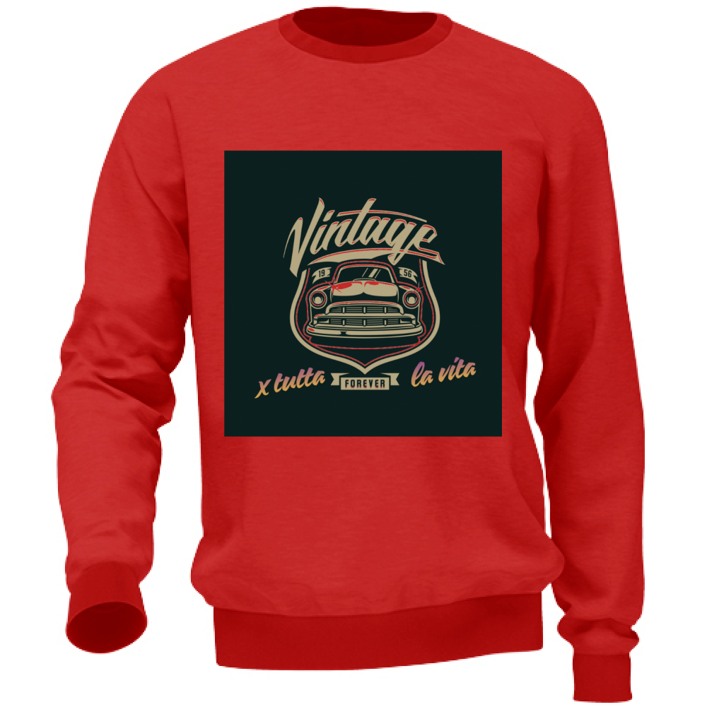 Felpa Uomo no Cappuccio no Tasche Maglia Tuta Casual Cotone Vintage