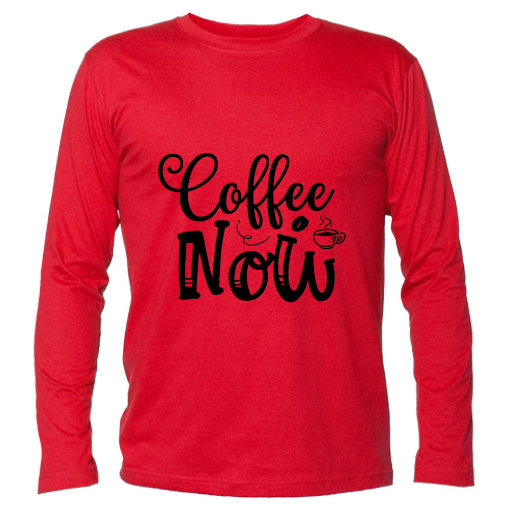 T-Shirt maglietta Uomo cotone jersey manica lunga pausa Caffè