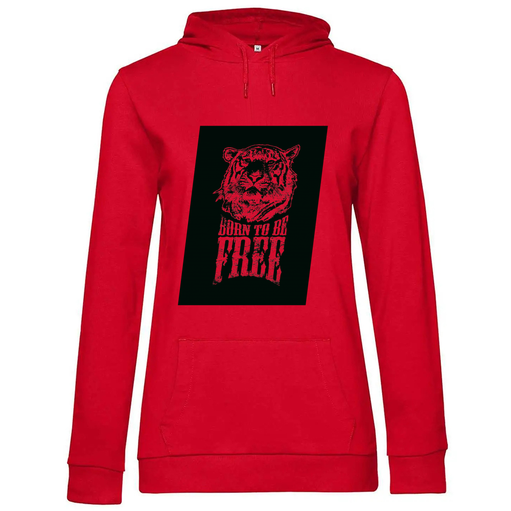 Felpa Maglia Cotone Donna Con Cappuccio Zip Lunga personalizzata tema libertà