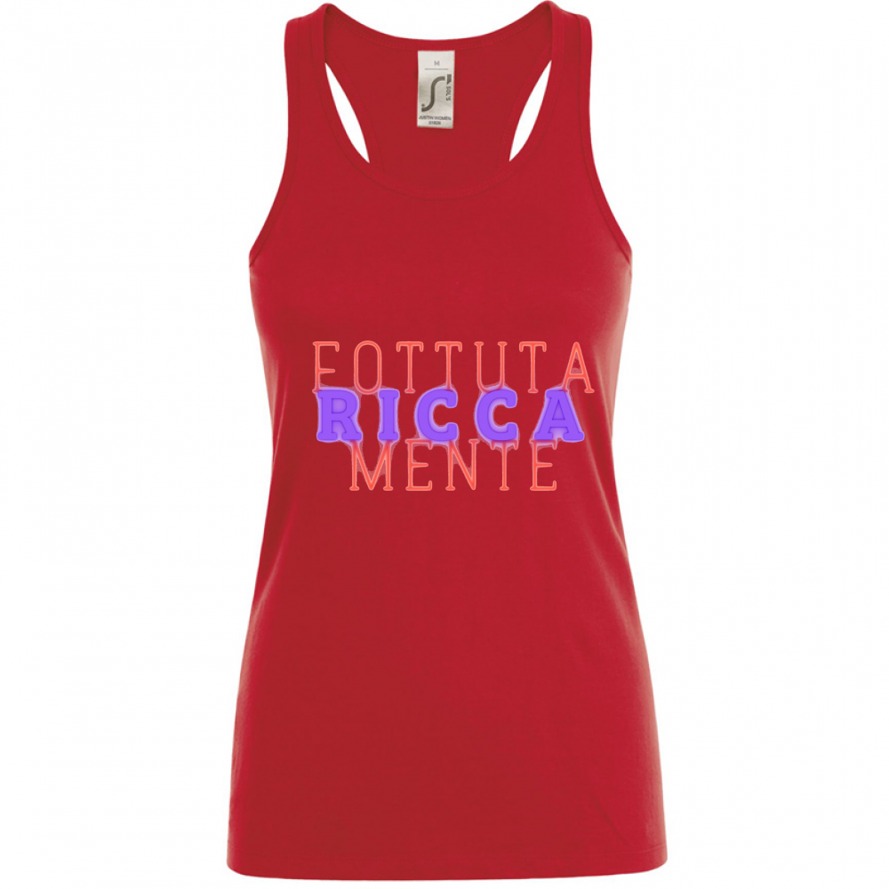 Canotta canottiera senza maniche Donna in tema Ricca Umorismo.