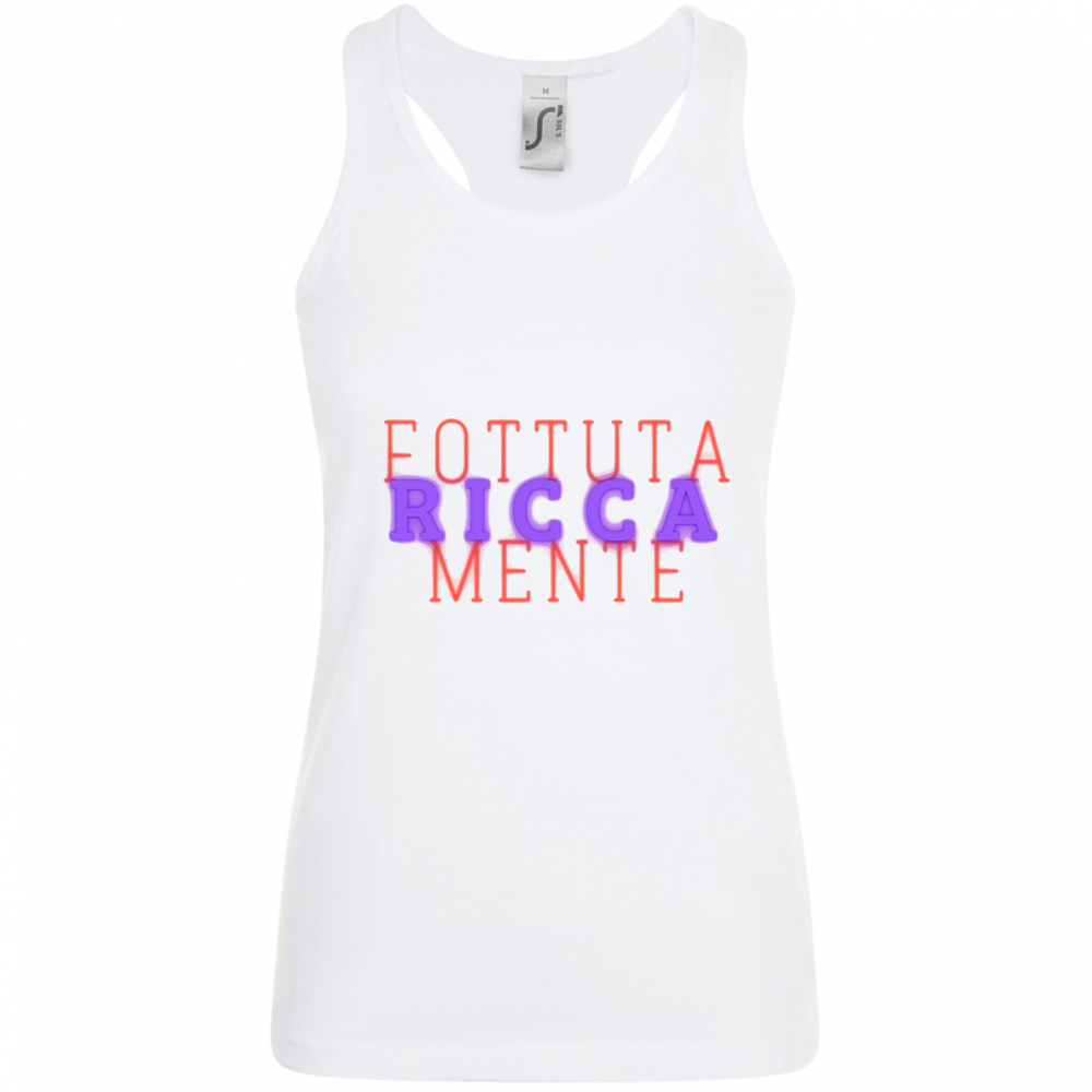 Canotta canottiera senza maniche Donna in tema Ricca Umorismo.