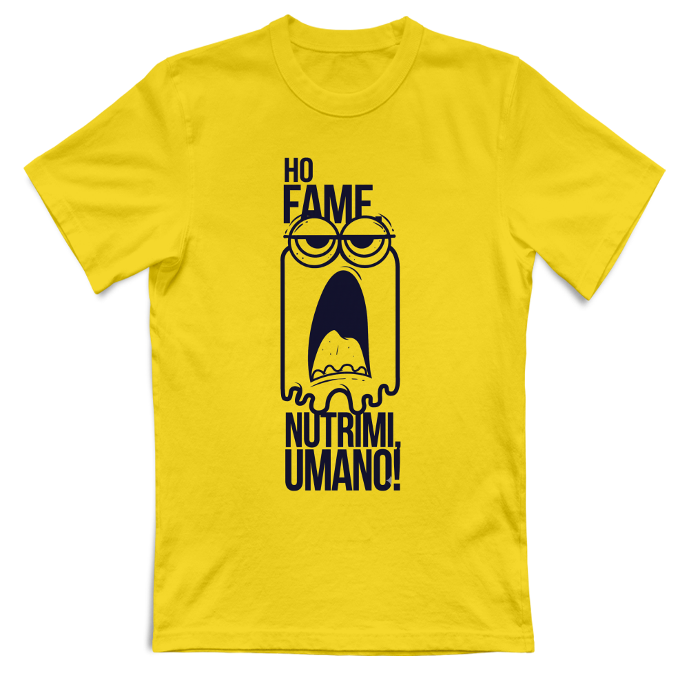 T-Shirt Divertente "Ho Fame, Nutrimi Umano"