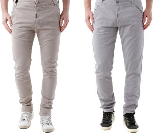 Pantalone Uomo Chino Jeans Slim Fit Casual Elegante Tasche America Absolut Joy M