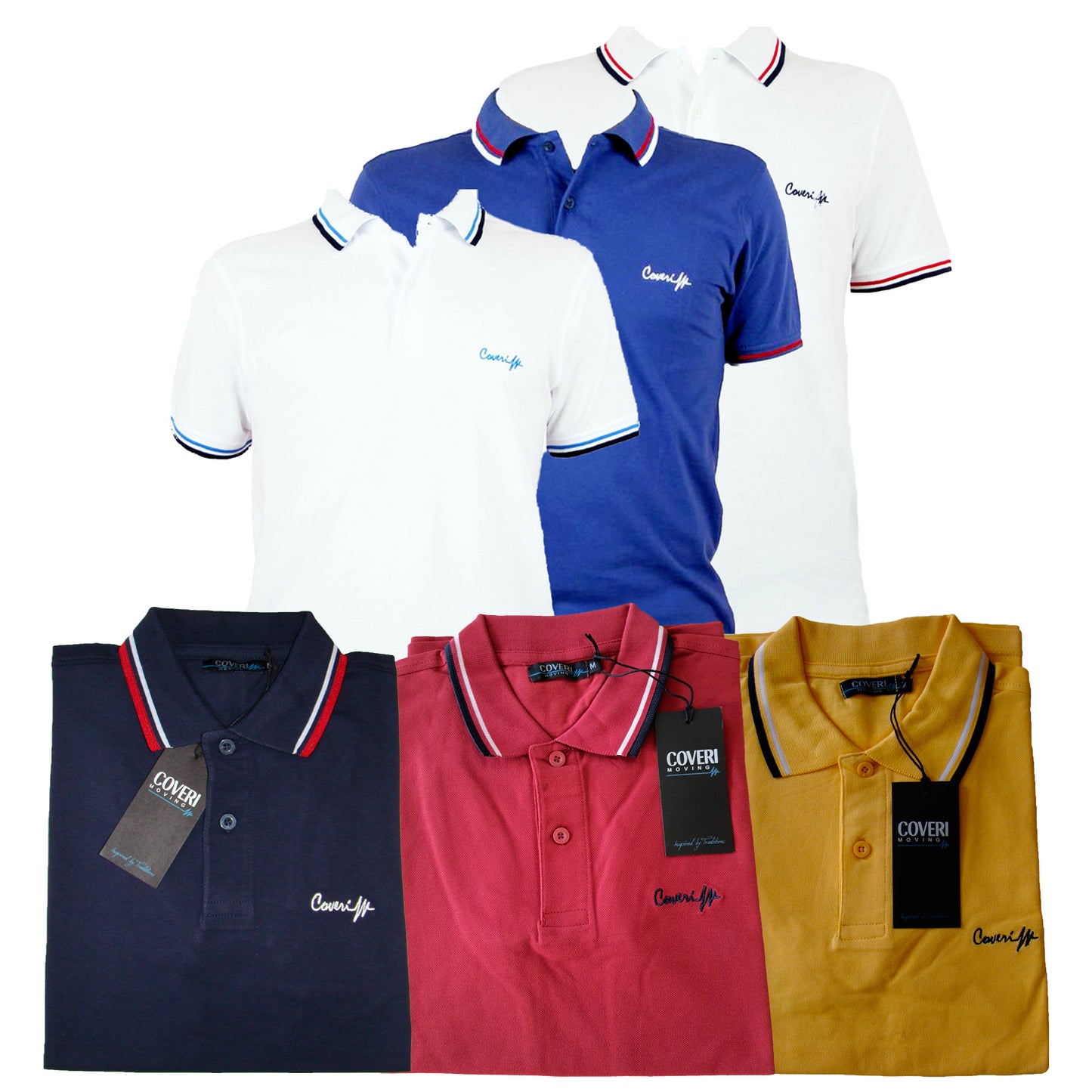 Polo uomo Coveri 100% cotone maglia manica corta estiva collo colletto piquet