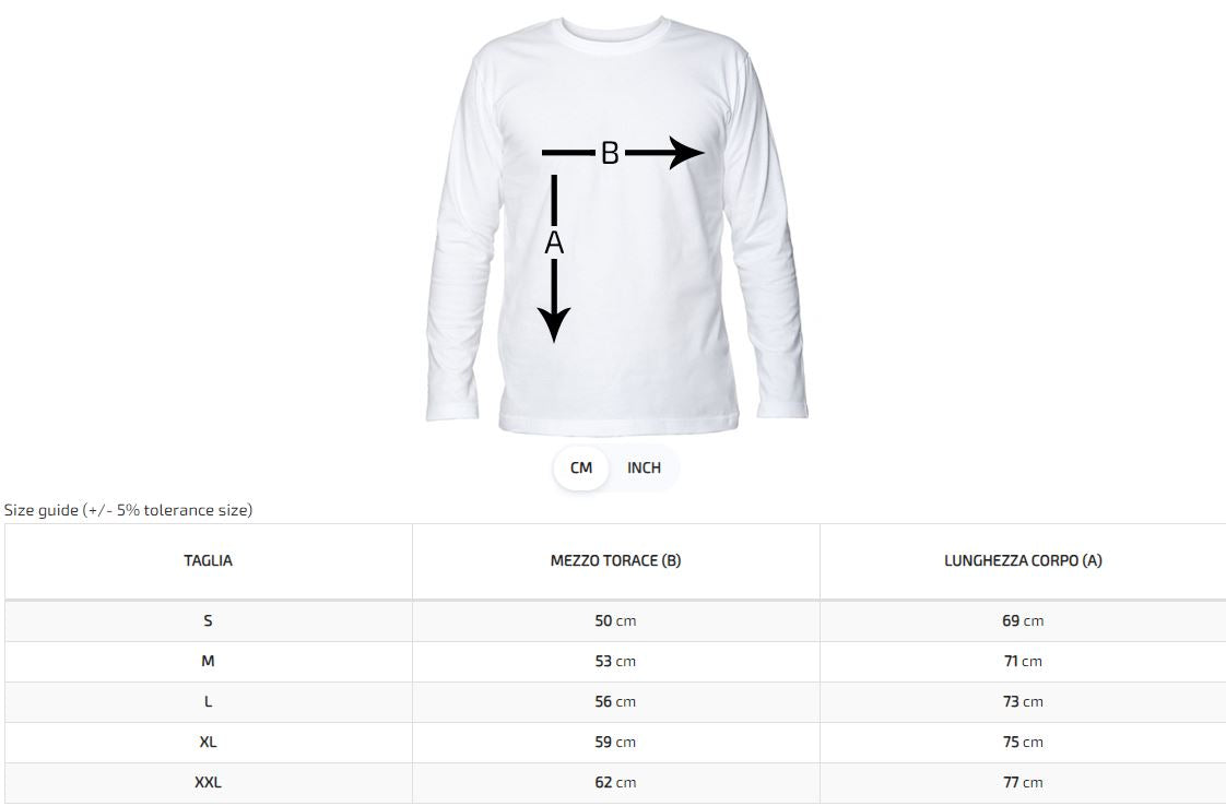 T-Shirt maglietta Uomo cotone jersey manica lunga Bulldog