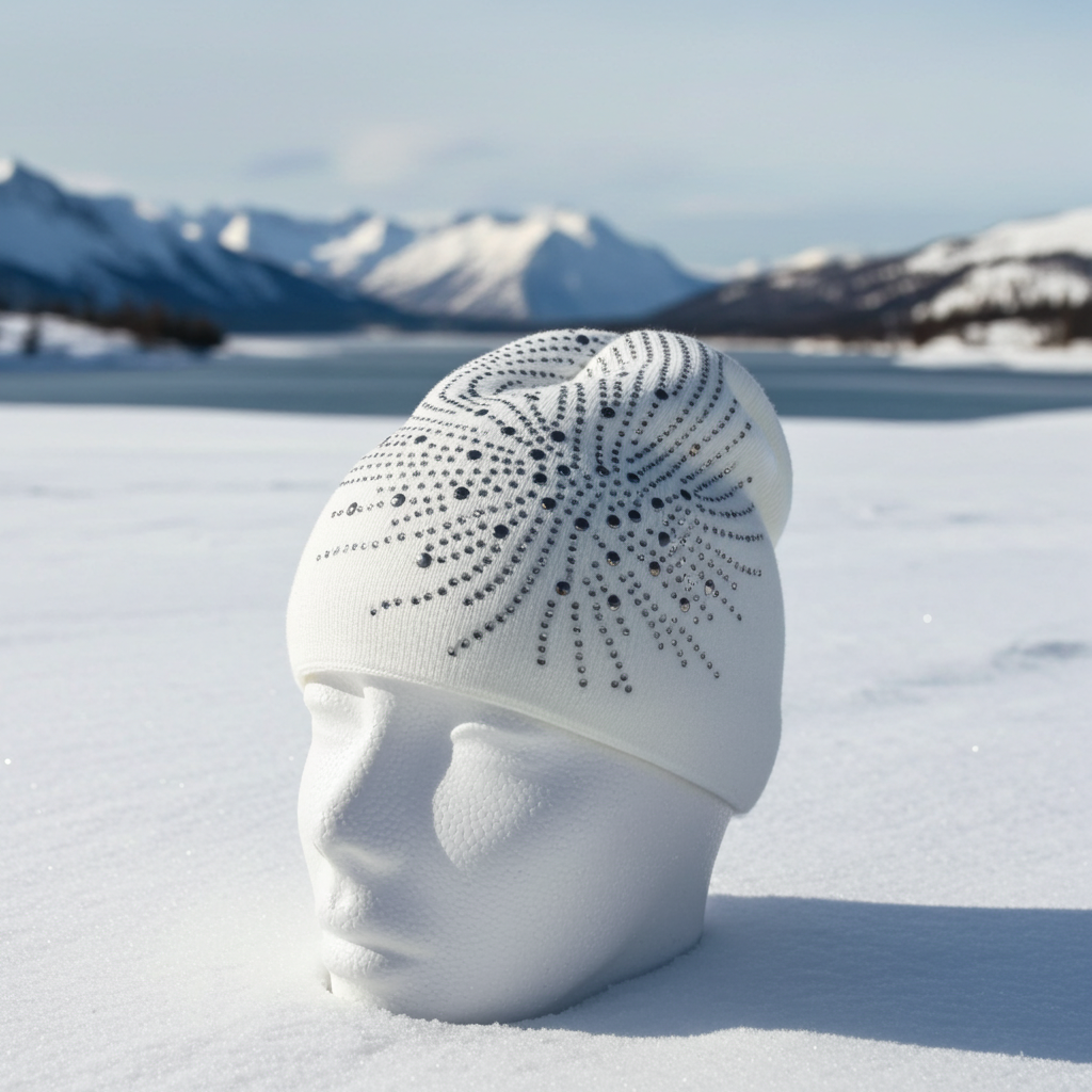 Berretto Cappello Cuffia Donna Invernale Misto Cotone Decorazioni